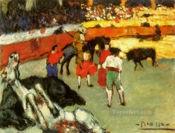 キュービズム Painting - Courses de taureaux2 1900 キュビスム